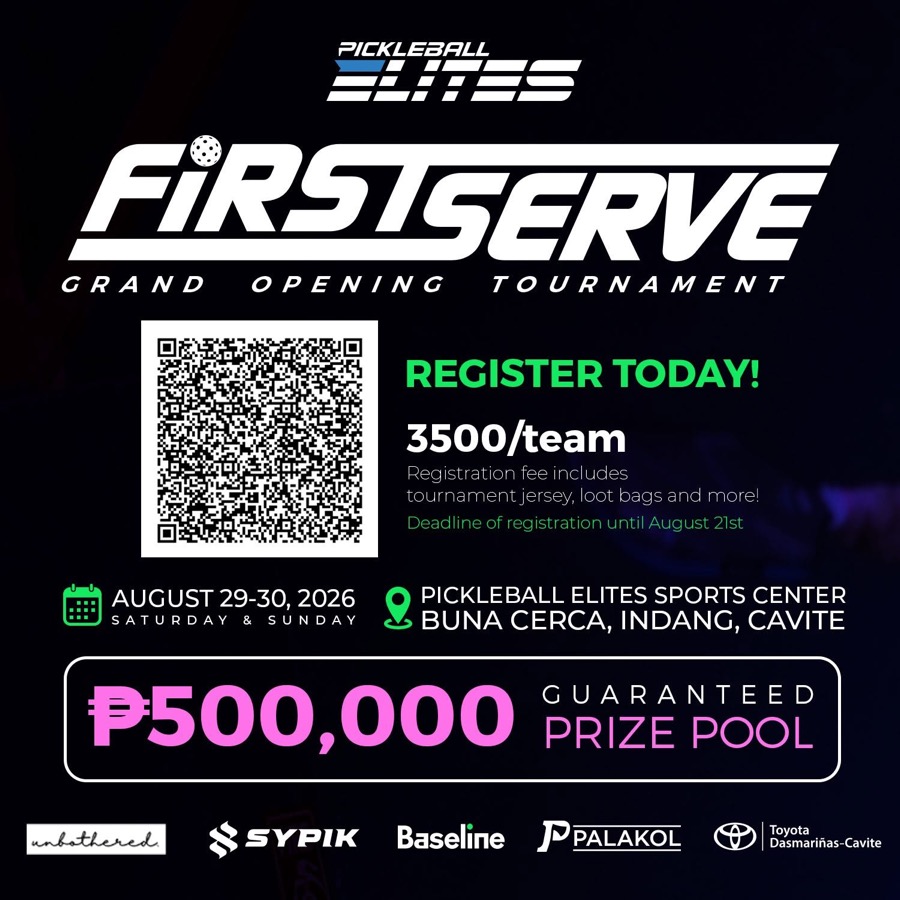 First Serve Grand Opening Tournament poster, Pickleball Elites
