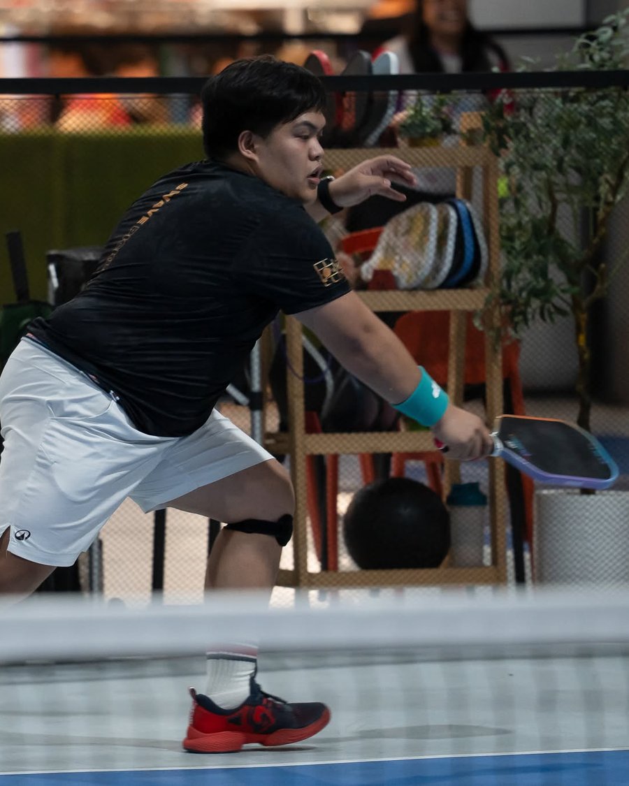 James playing pickleball