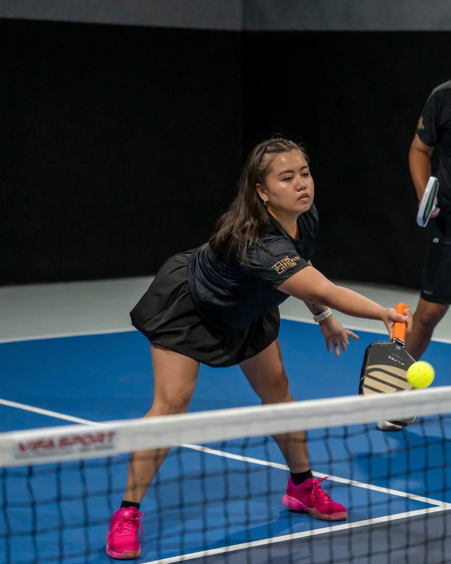 Ria playing pickleball
