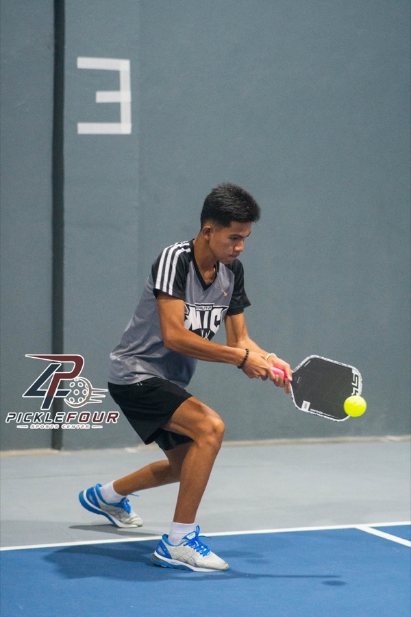 Harvey Cariño playing pickleball at PickleFour Sports Center