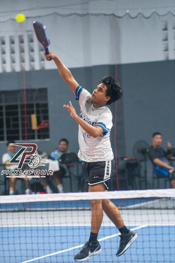 JS Nazareno serving at PickleFour Sports Center
