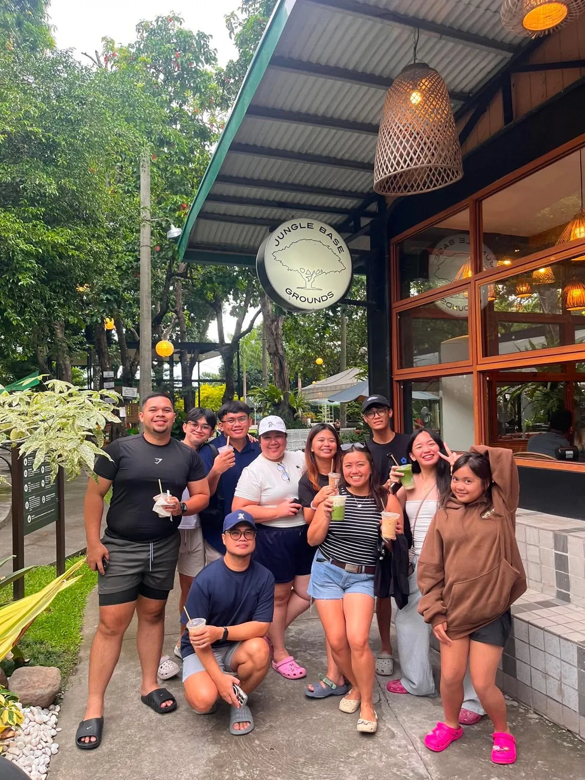 OCPC members with coffee at Jungle Base Grounds